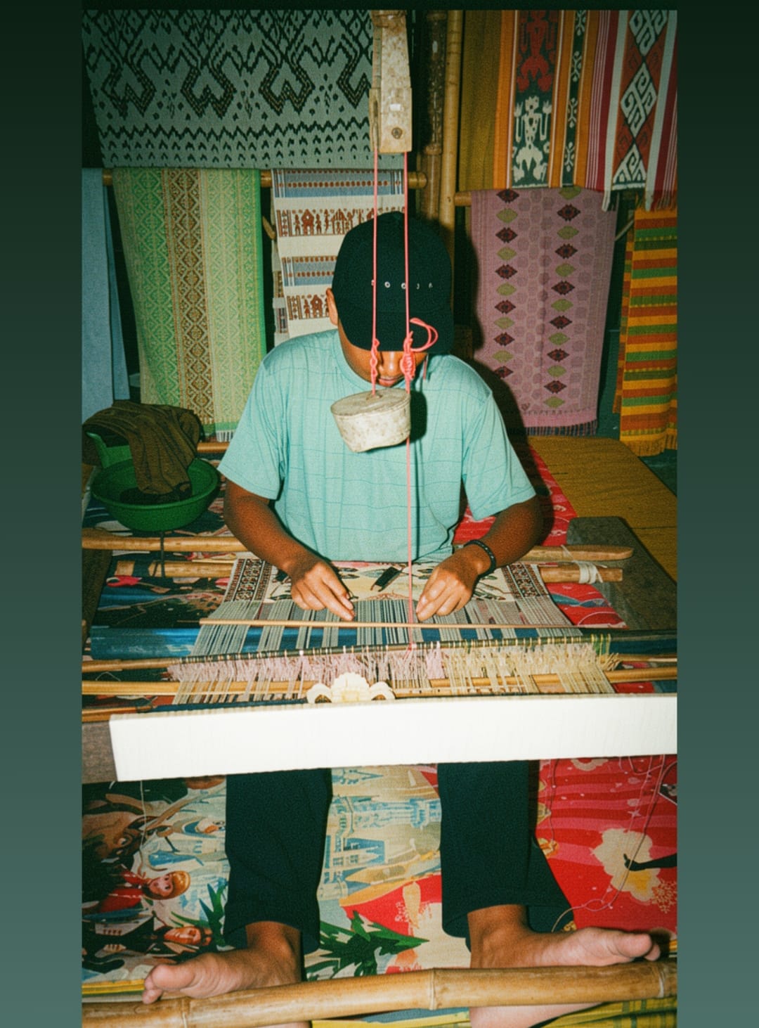 Visit by students who will conduct research at one of the art shops in Sukarara village